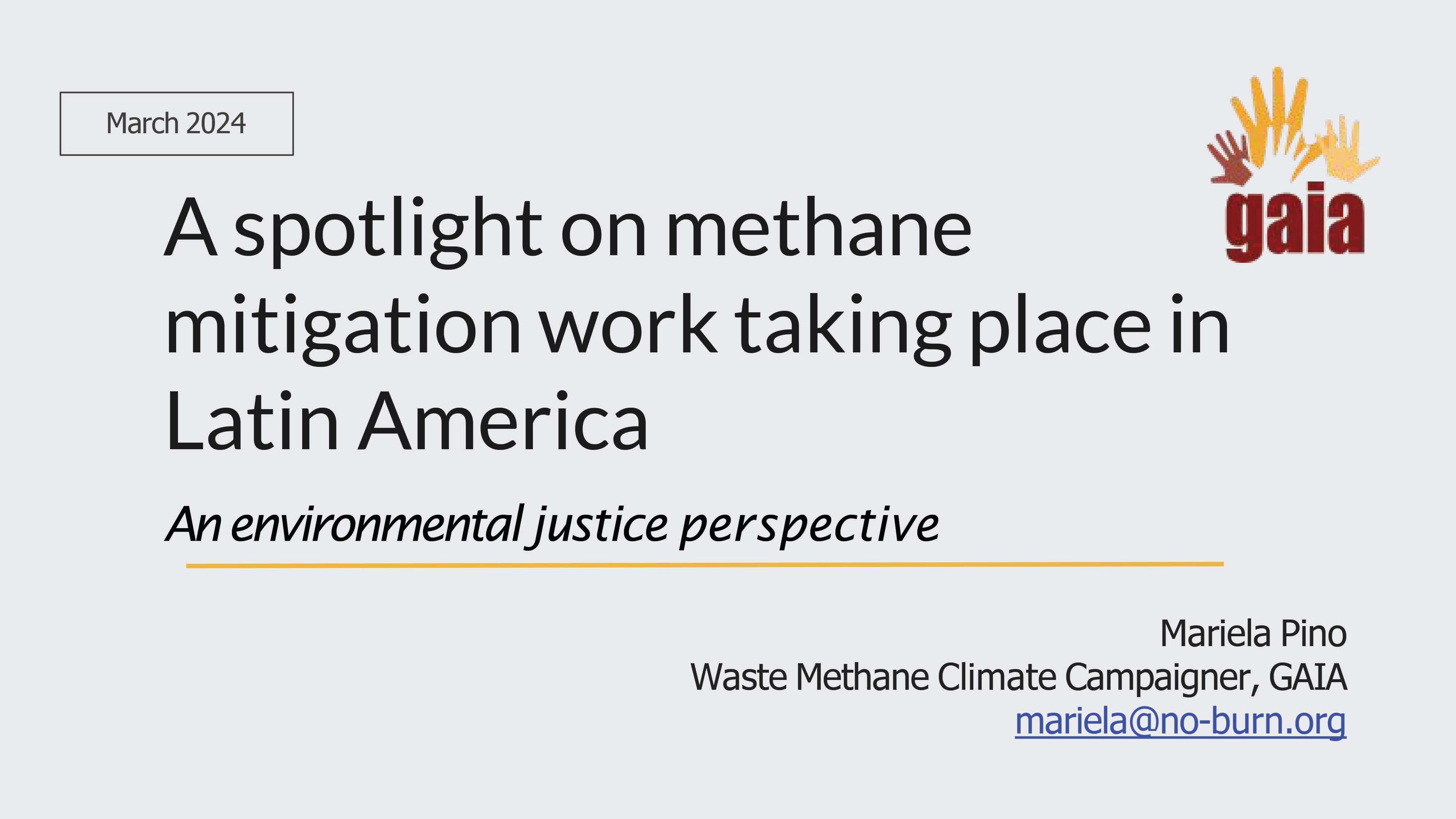 A spotlight on methane mitigation work in Latin America: An environmental justice perspective